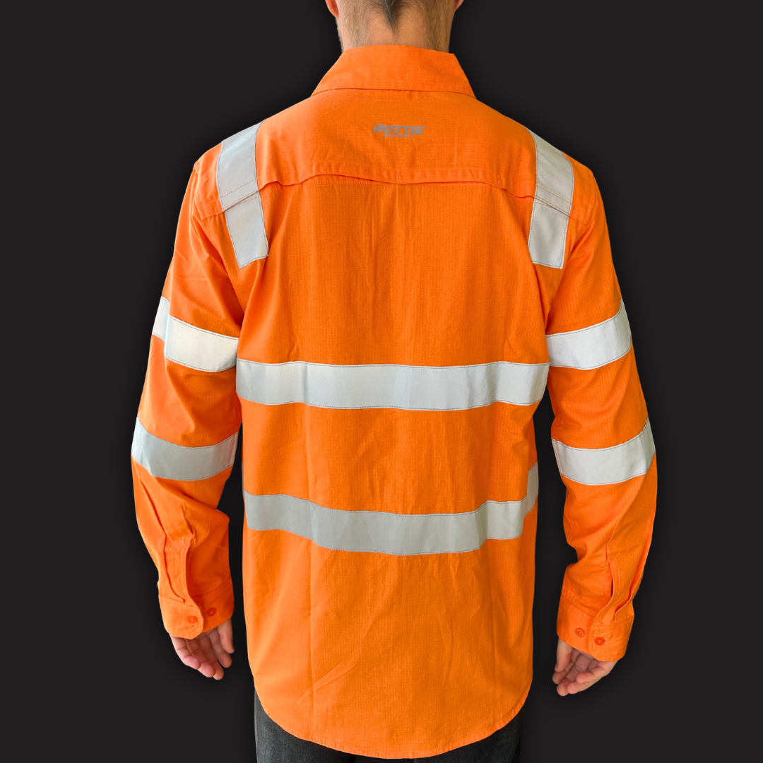 ROTTIE RHBVROS - HALF BUTTON VIC-RAIL TAPED L/S SHIRT