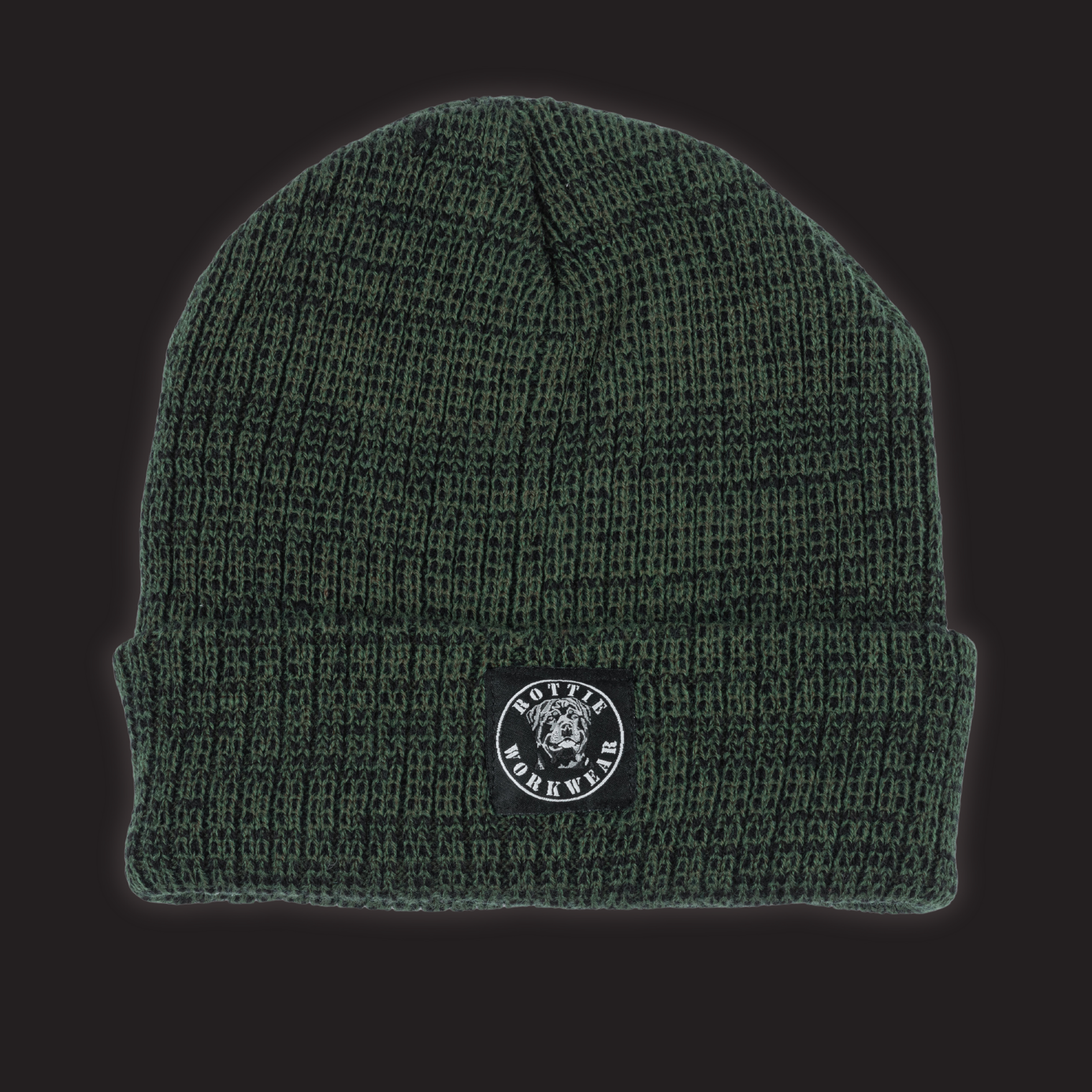 rottie workwear insulated beanie - green