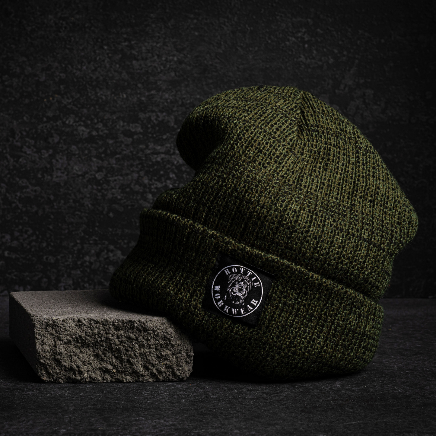 rottie workwear insulated beanie - green