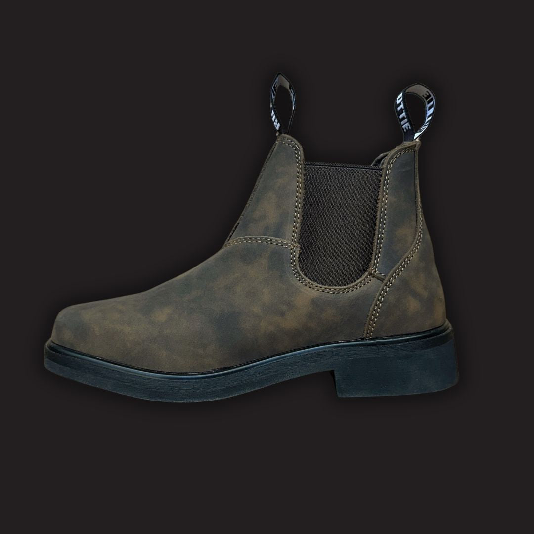 ROTTIE OMEO - ELASTIC SIDE SUEDE SOFT-TOE BOOT - HERITAGE BROWN