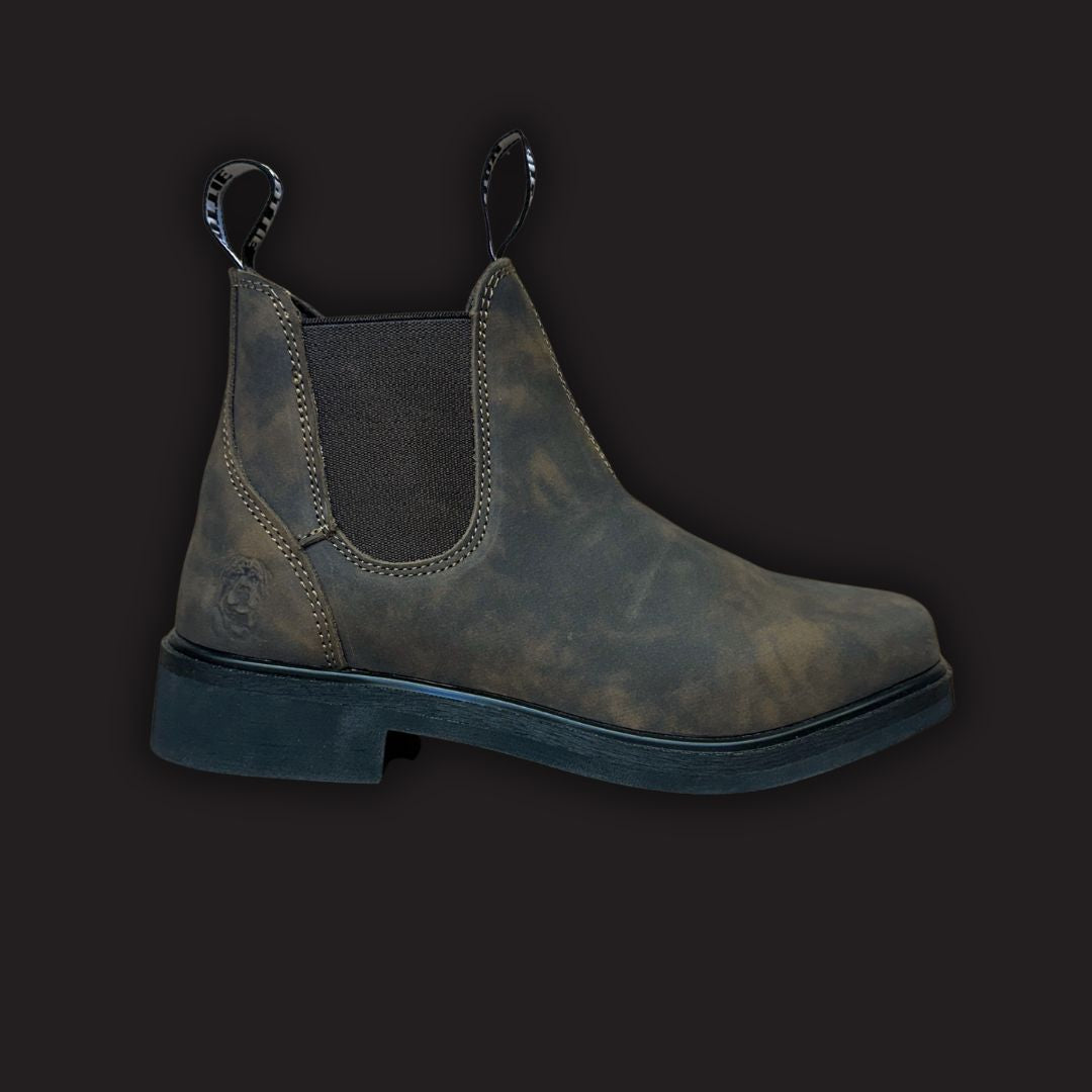 ROTTIE OMEO - ELASTIC SIDE SUEDE SOFT-TOE BOOT - HERITAGE BROWN