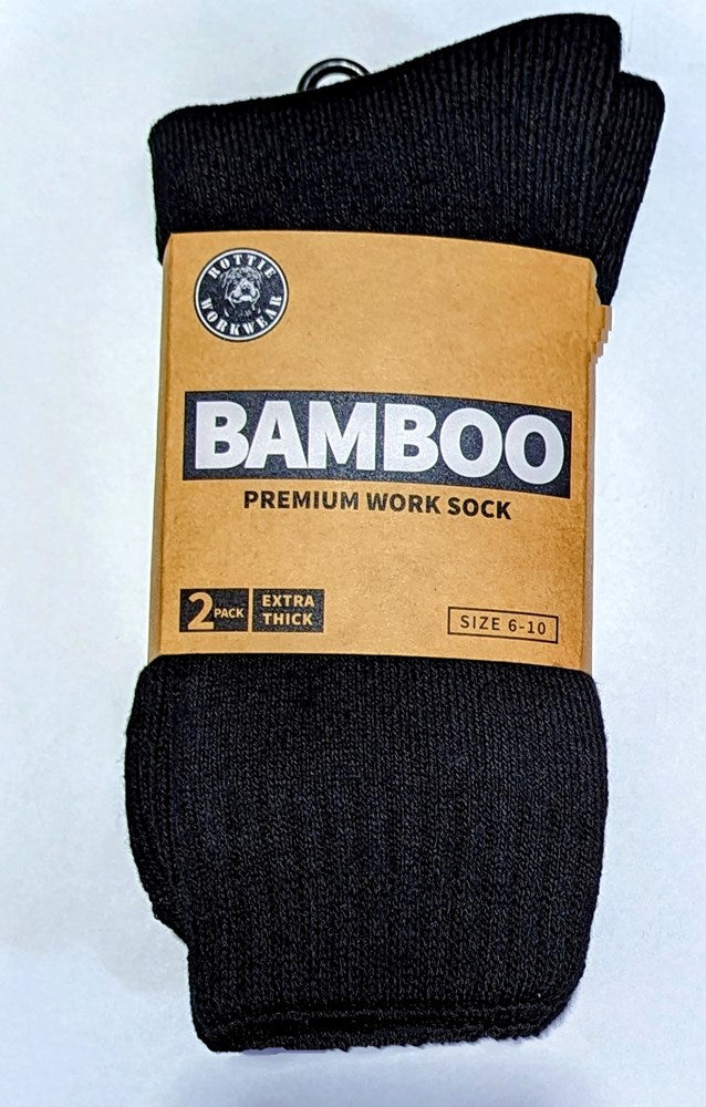 Rottie Bamboo Premium Work Sock - Extra Thick - 2 Pack - RWTBS