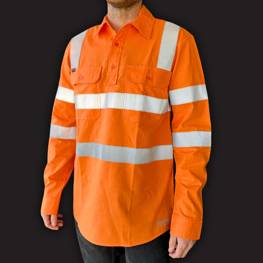 ROTTIE RHBVROS - HALF BUTTON VIC-RAIL TAPED L/S SHIRT