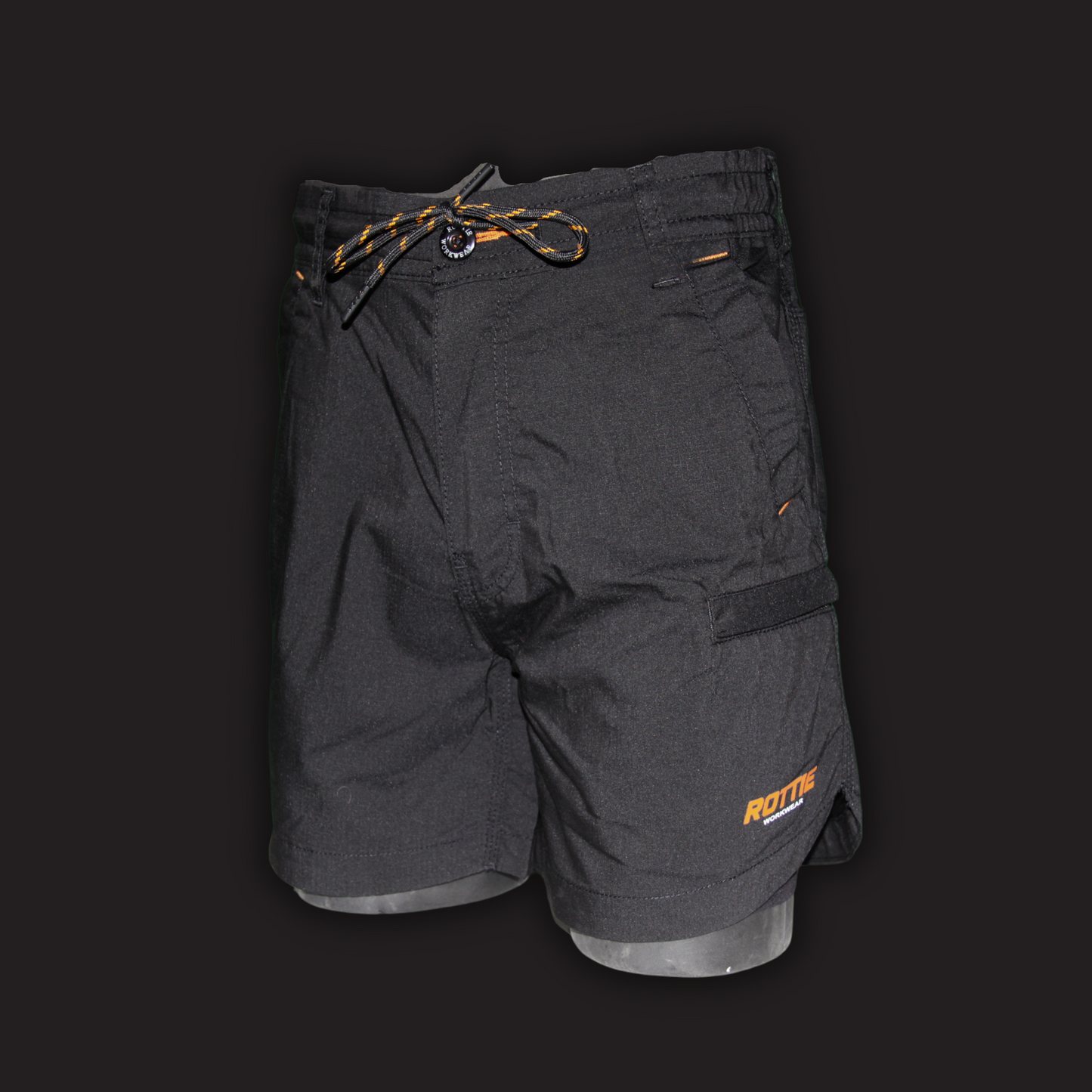 rottie workwear work shorts black