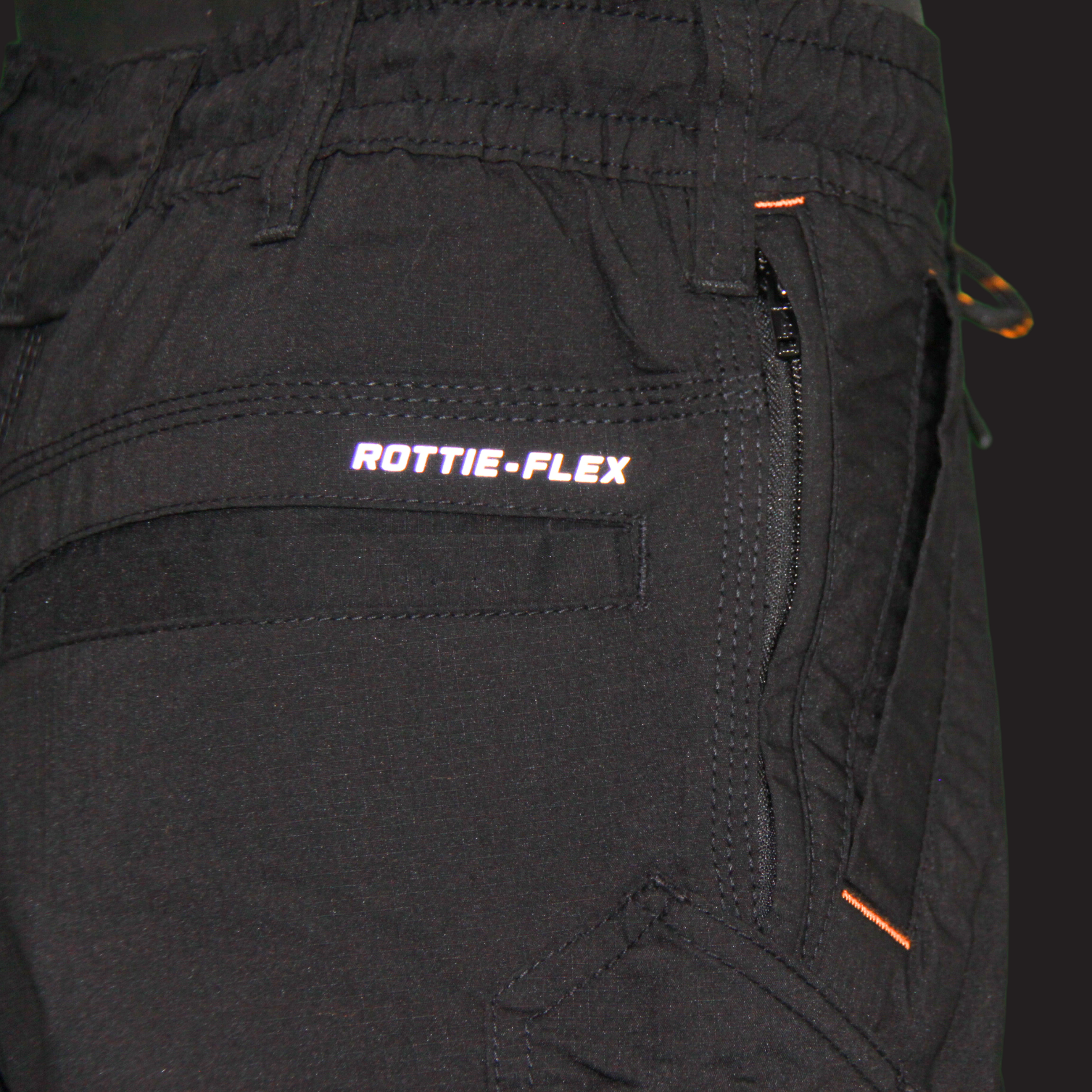 rottie workwear work shorts black