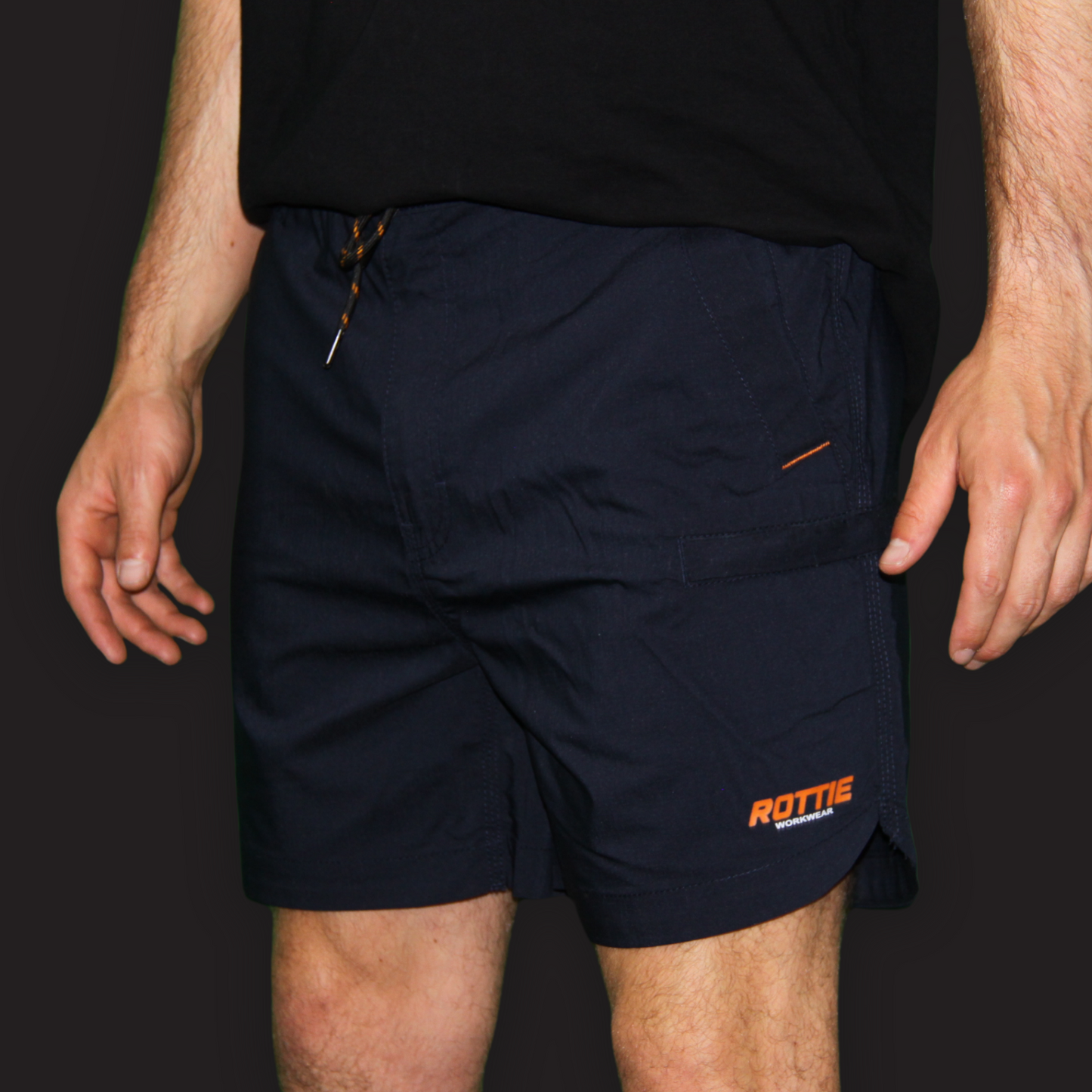 rottie workwear work shorts navy