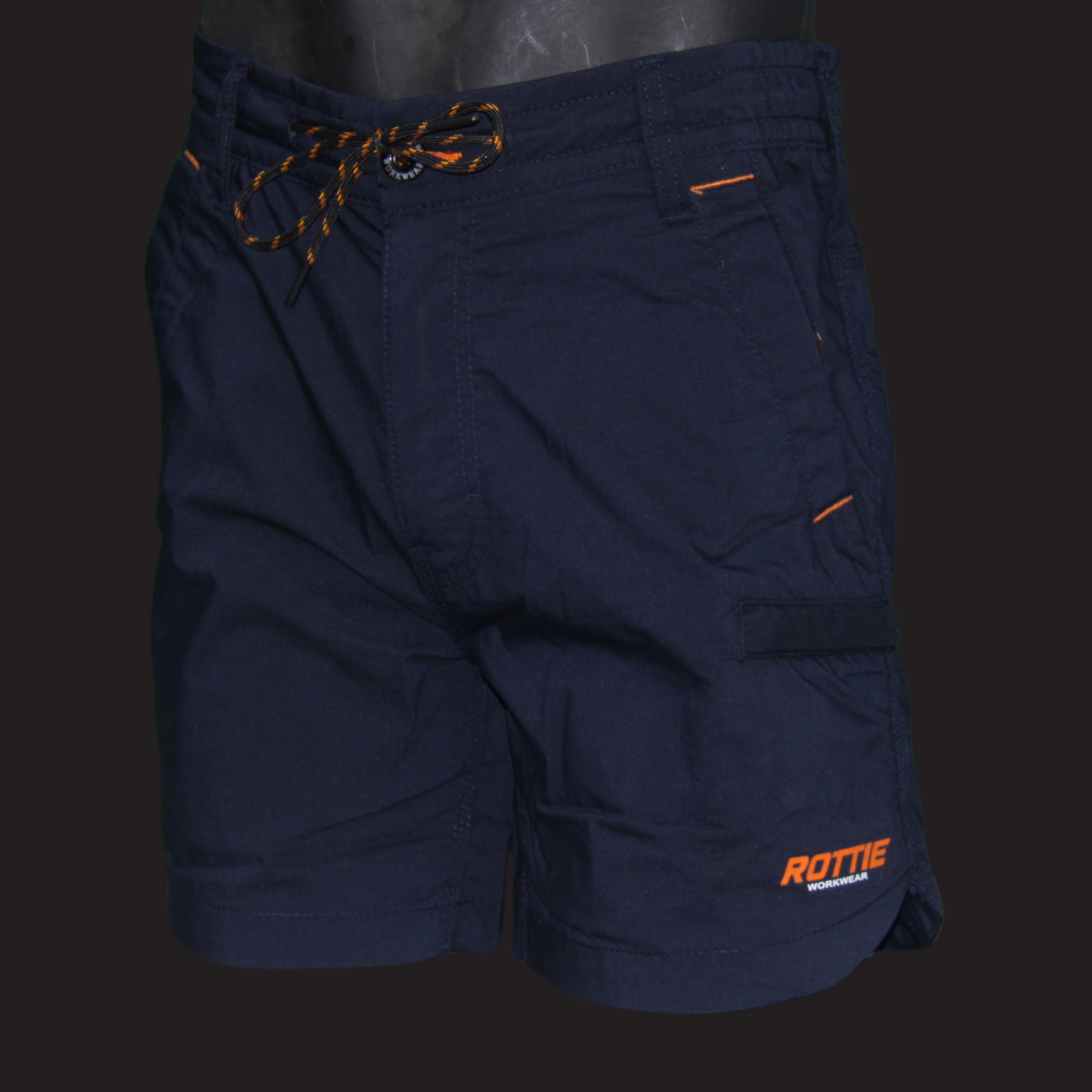 rottie workwear work shorts navy