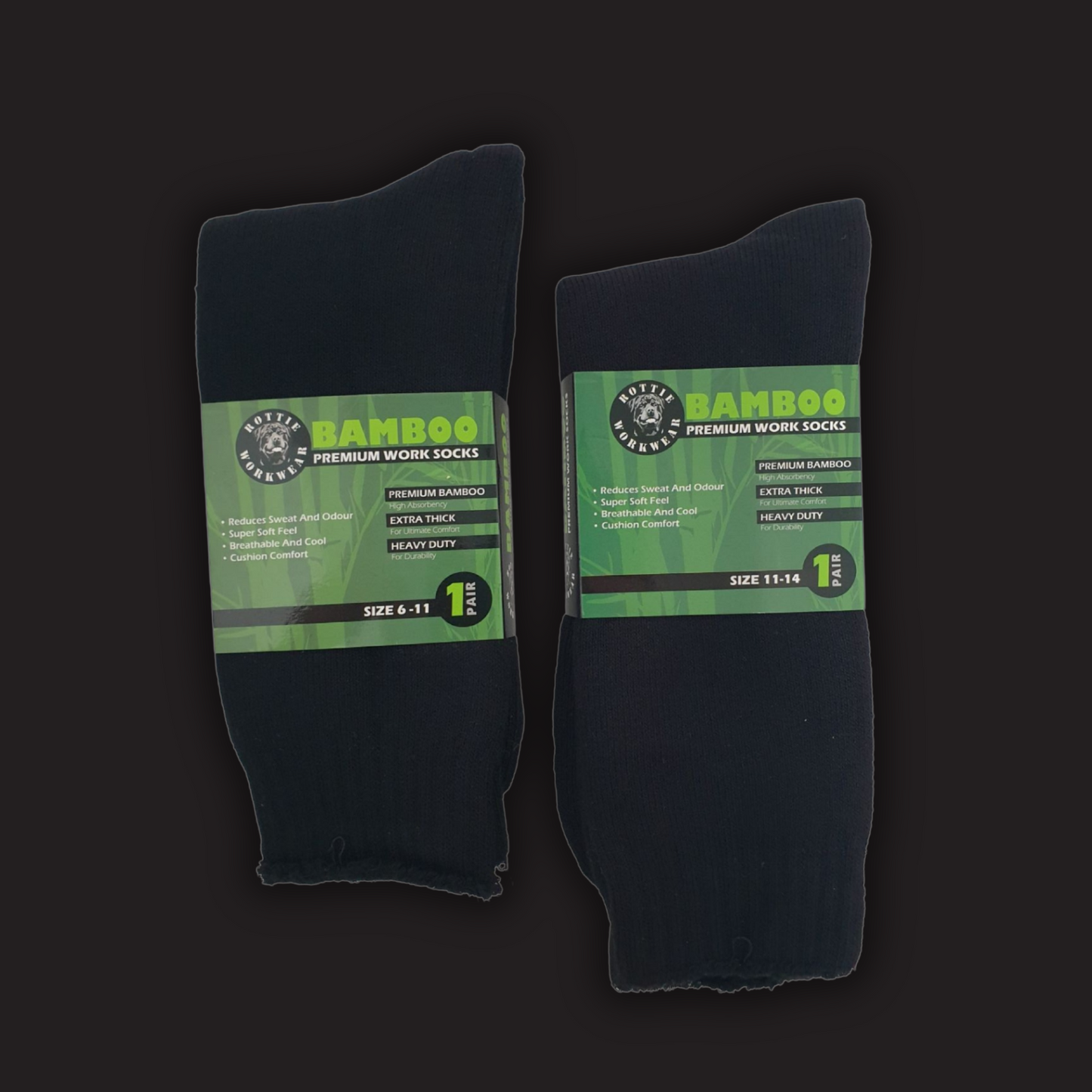 ROTTIE BAMBOO WORK SOCK - SINGLE PACK