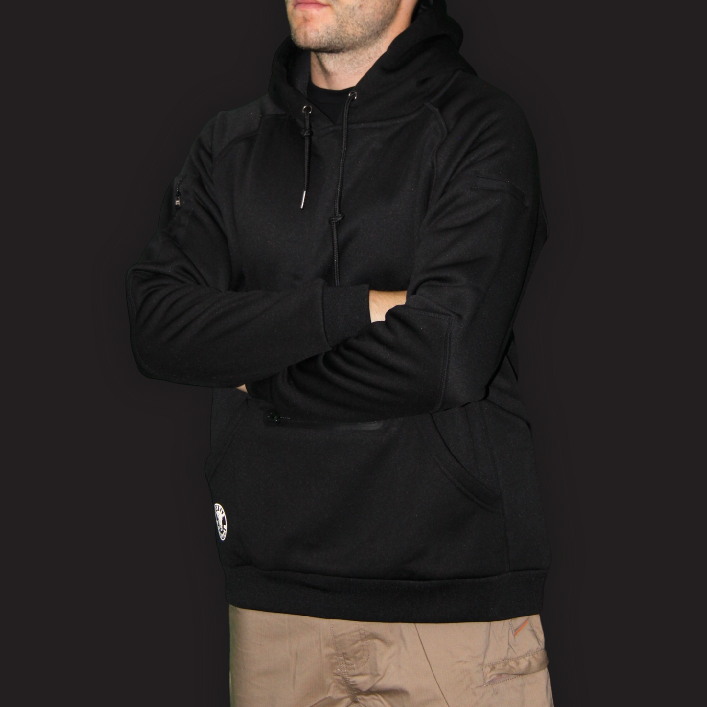 rottie workwear water repellent hoodie black