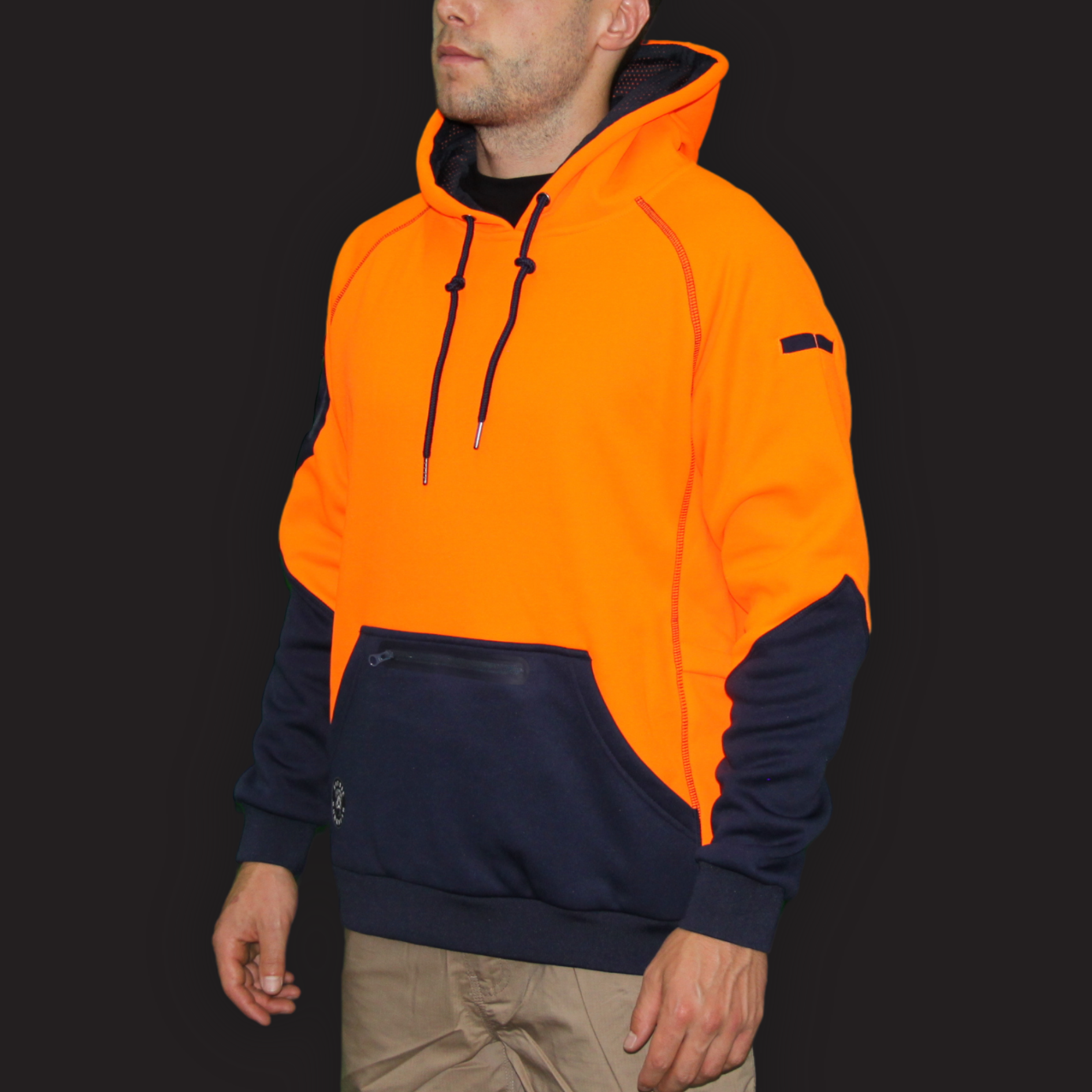 rottie workwear water repellent hoodie orange