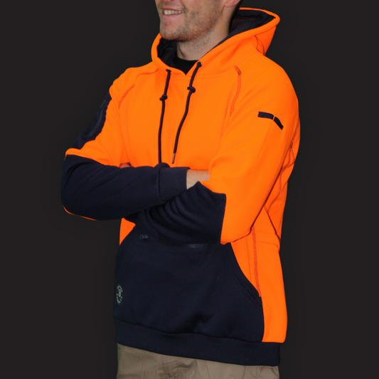 rottie workwear water repellent hoodie orange