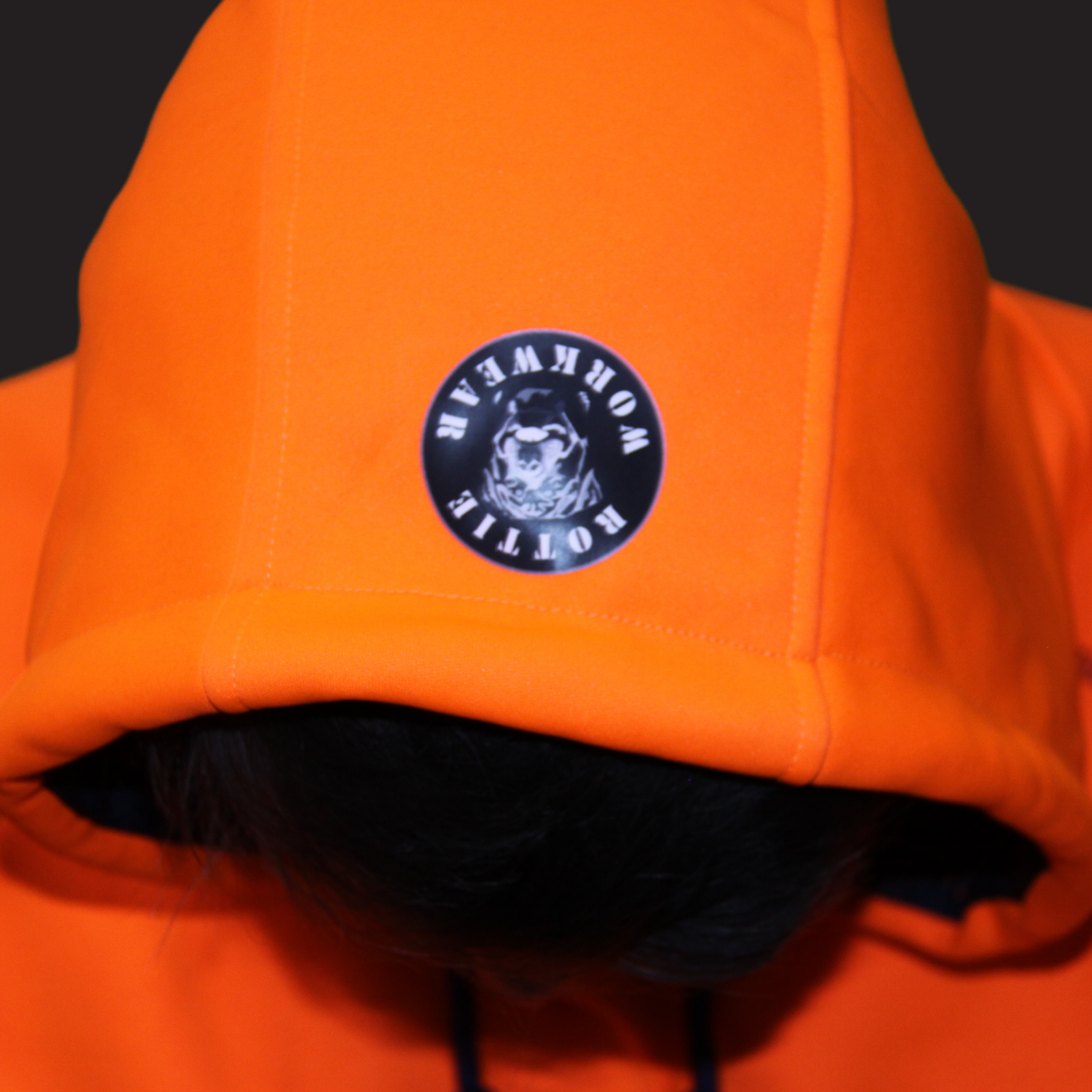 rottie workwear water repellent hoodie orange